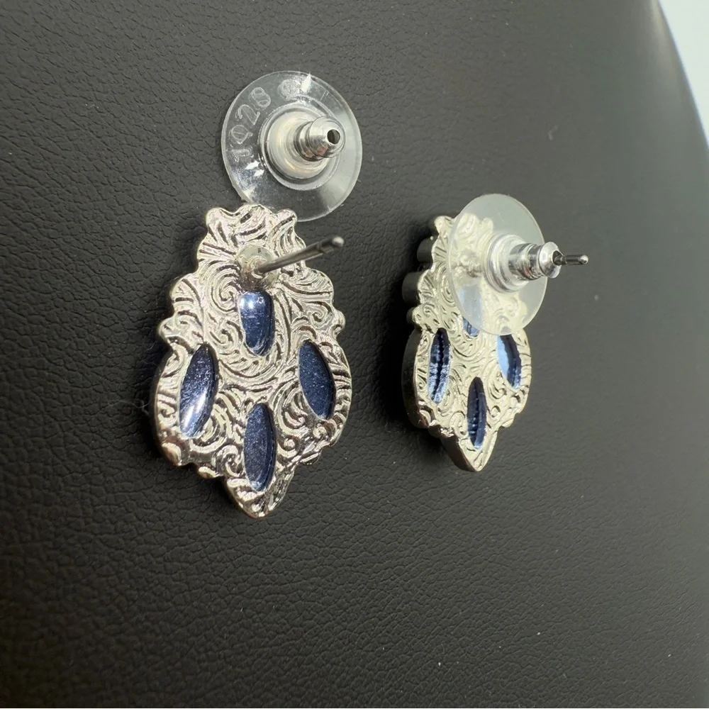 1928 Blue Silver Women's Earrings - NWT